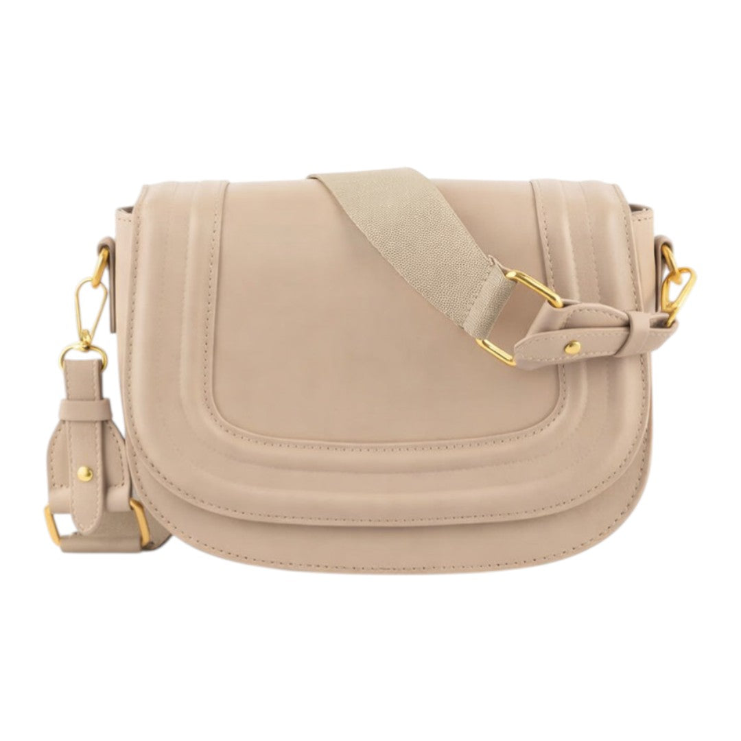 Begzy Modern Beige Crossbody Bag with Adjustable Strap
