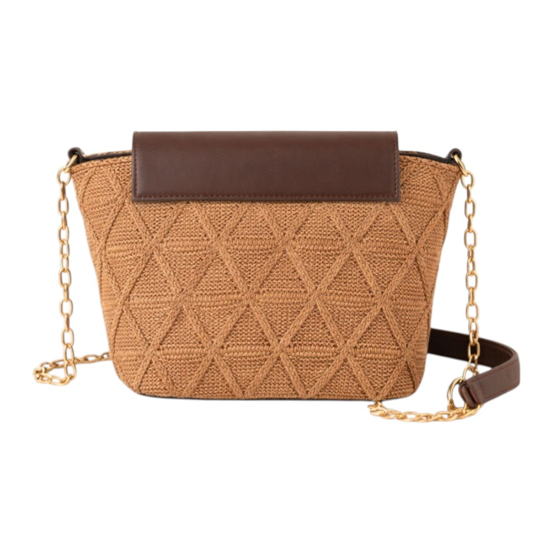 Begzy Elegant Chain Strap Woven Tote Shoulder Bag for Women