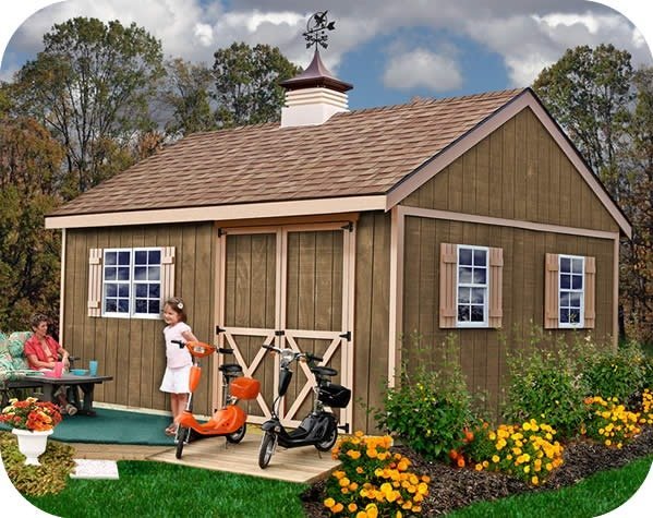 New Castle 16×12 Wood Storage Shed Kit – ALL Pre-Cut